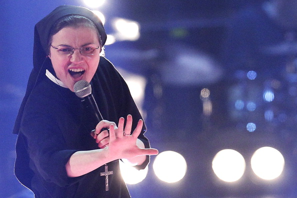 Sister Cristina Scuccia performs during the Italian State RAI TV show final "The Voice of Italy" in Milan on June 5, 2014. The 25-year-old nun is already a talent show sensation thanks to her habit-clad performances but also has on her side the critics, who say her popularity stems from novelty value.  AFP PHOTO / MARCO BERTORELLO        (Photo credit should read MARCO BERTORELLO/AFP/Getty Images)